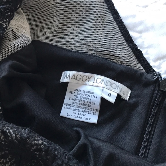 MAGGY LONDON BLACK & LACE DRESS. - Picture 4 of 8